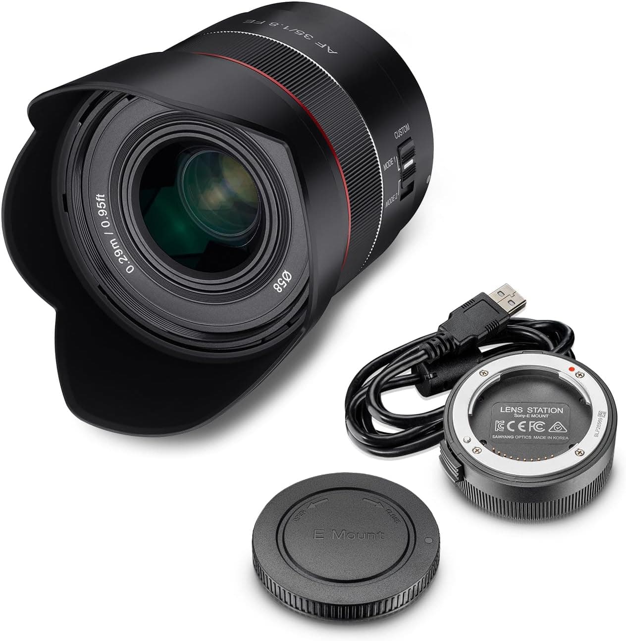 Samyang AF 35 mm F1,8 FE estação de lente para Sony E-Mount Full Format & APS-C I ultra leve grande angular com foco automático rápido I distância focal fixa para Sony Alpha A7C, A7 III, A6100