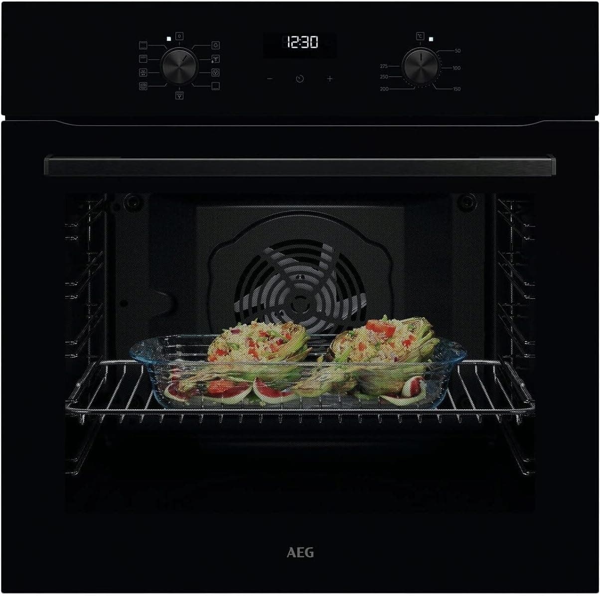 AEG TU5AB20WSK Forno multifunções, 72 l, limpeza com água-claro, 7 programas, ventilador XXL SurroundCook, cozimento múltiplo, ecrã LED, preto