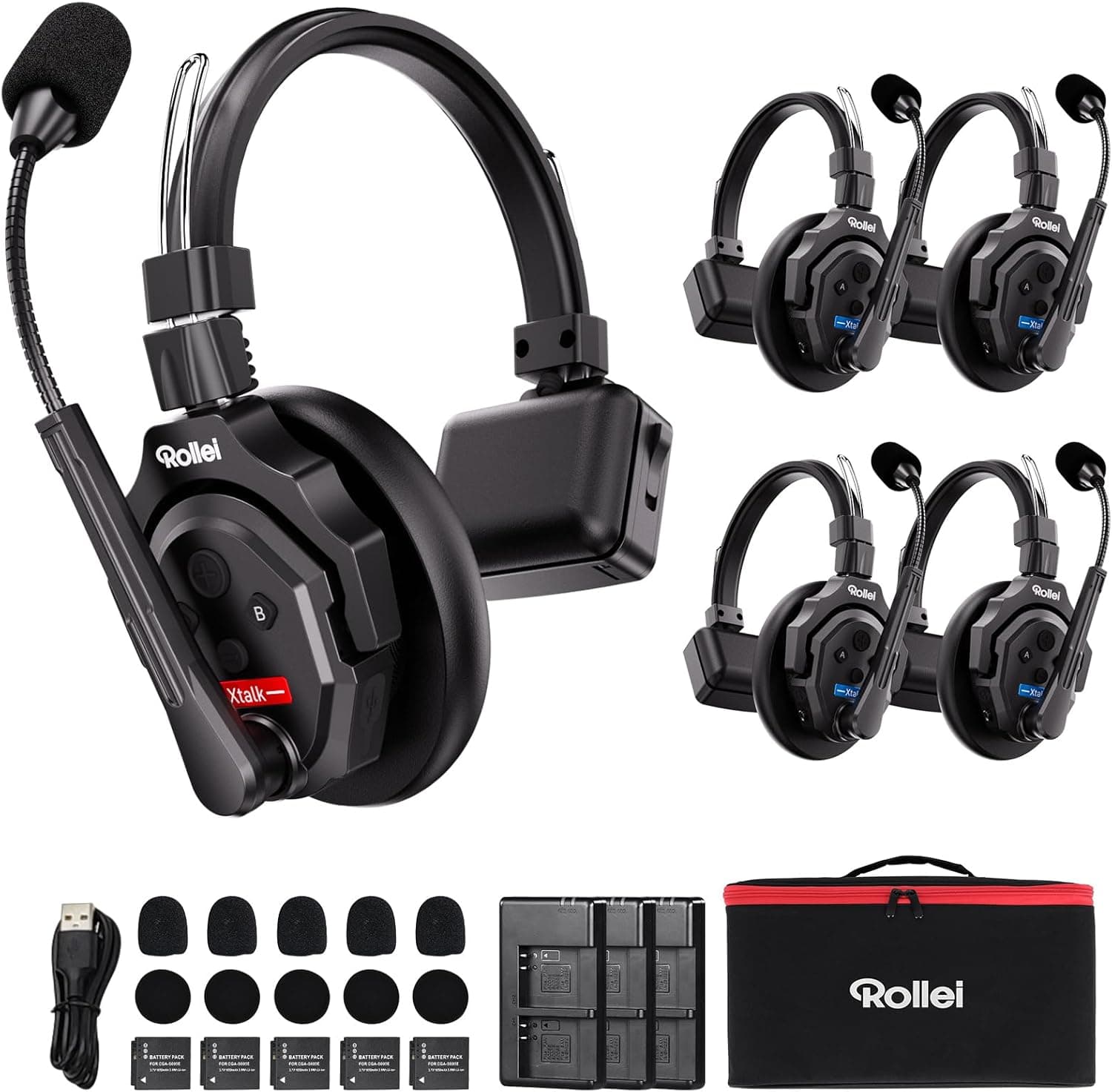 Rollei XTALK X5 | Auriculares intercomunicadores sem fios 2.4GHz com alcance de 350 m e autonomia de 20 horas
