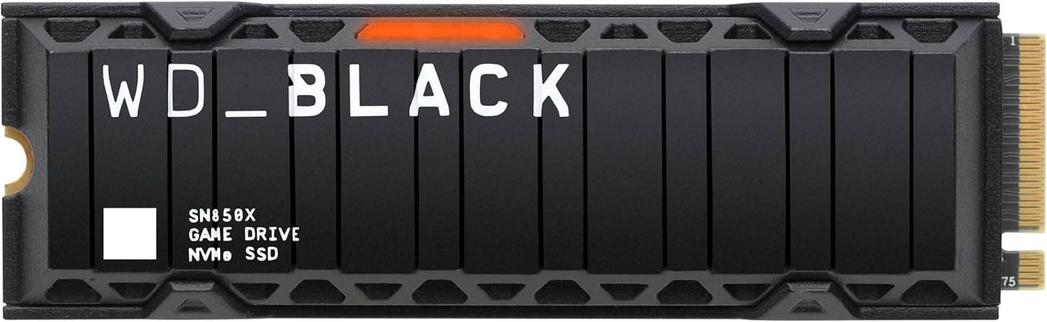 WD_BLACK SN850X 2TB, M.2 2280 Game Drive com dissipador de calor PCIe Gen4 NVMe até 7300 MB/s