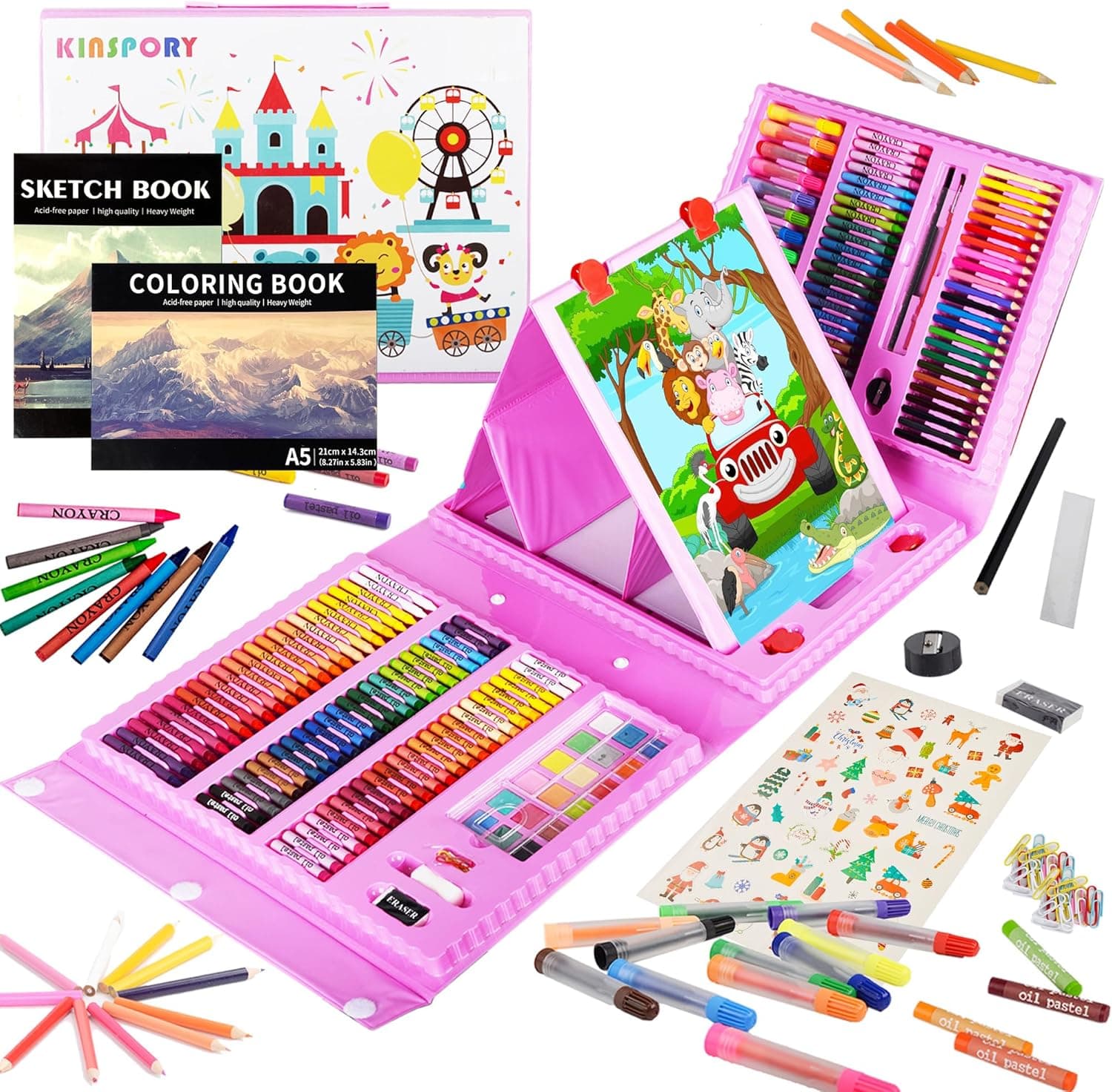 KINSPORY | Mala de pintura com 290 peças de desenho para crianças