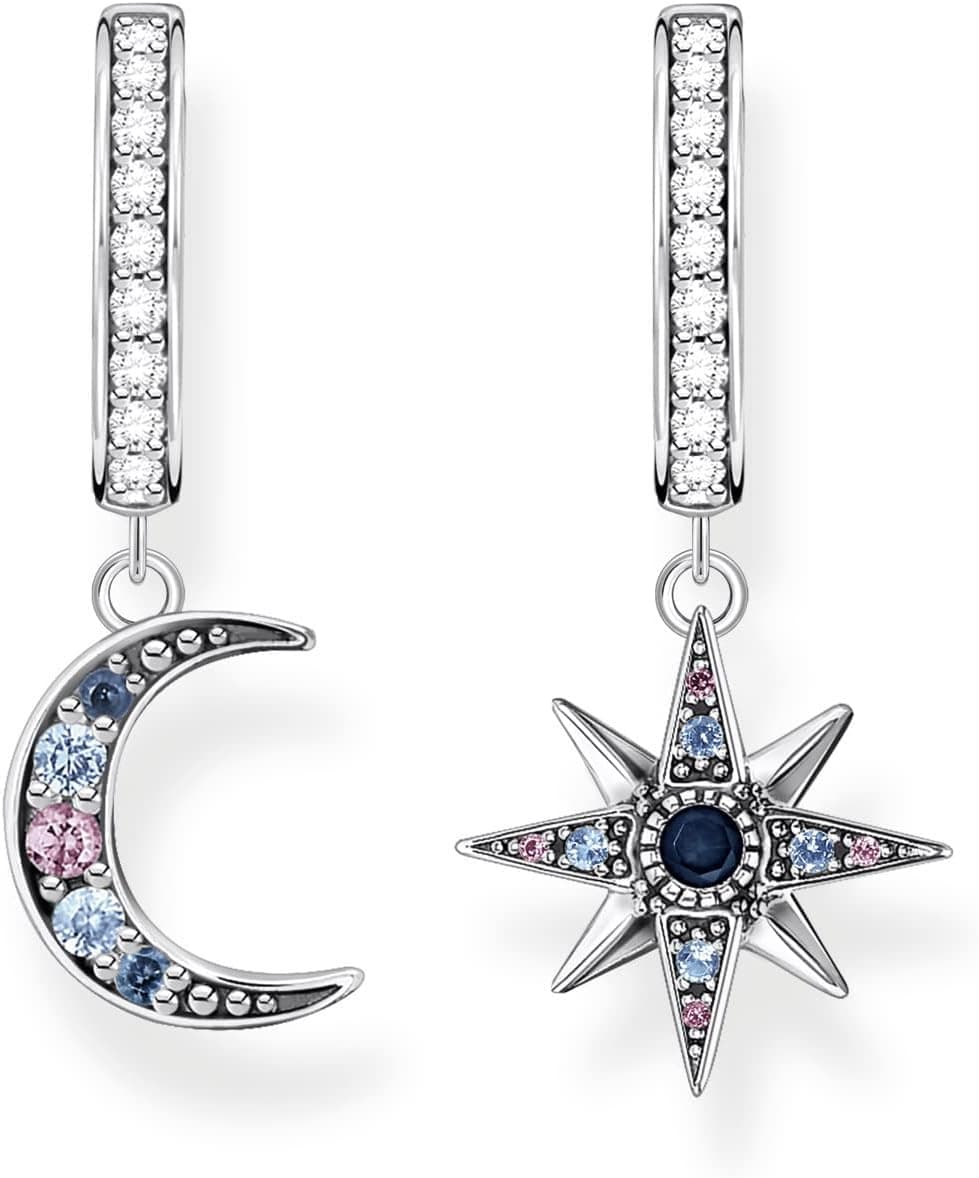Thomas Sabo Brincos de argola para mulher de prata 925 e vidro 32019569, 2,9 cm, prata, zircónia cúbica,, Prata, Zircônia cúbica