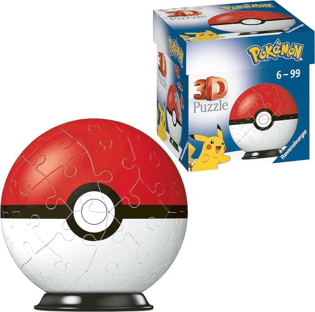 Ravensburger - Puzzle 3D Pokémon Pokeball com 55 peças, para adultos e crianças de +6 anos