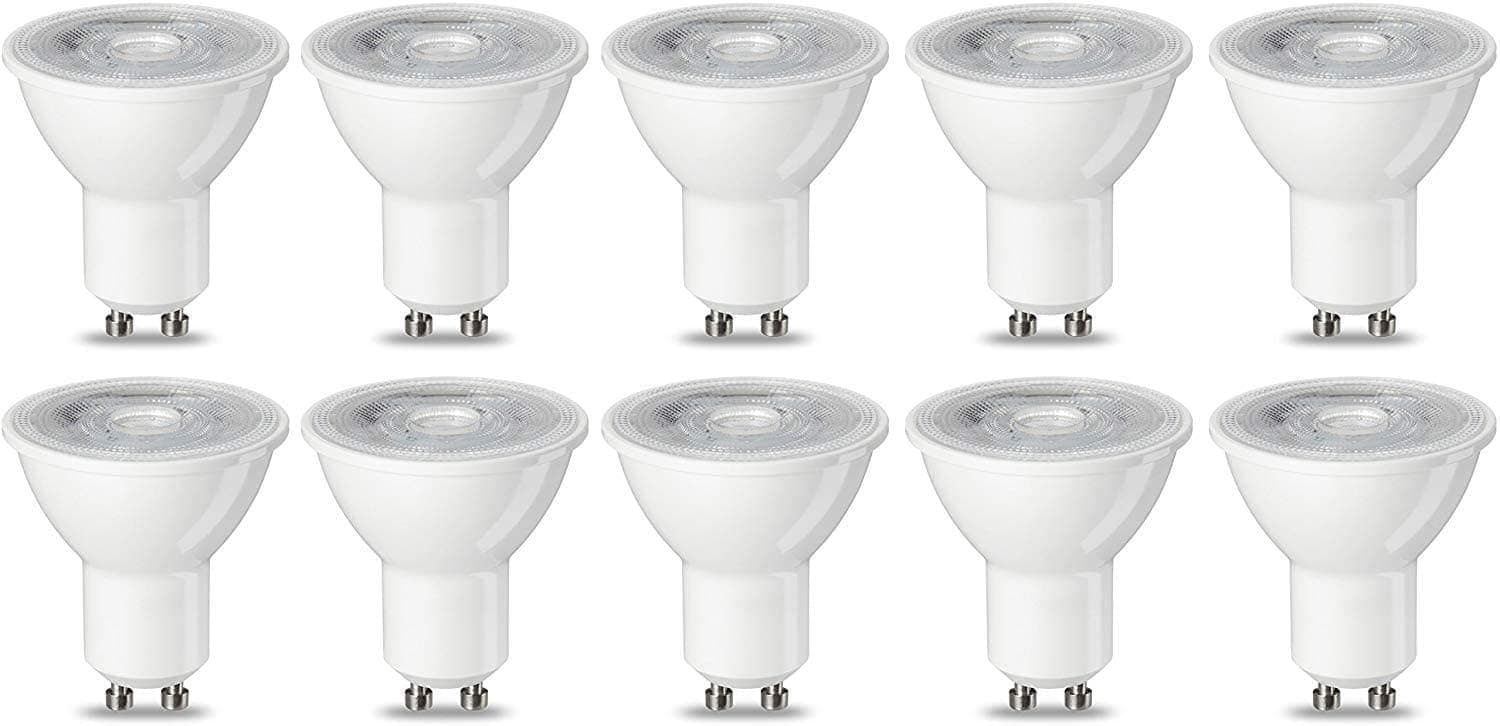 Amazon Basics GU10 LED | Lâmpadas spot branco quente 4,7 W equivalentes a 50 W não reguláveis pack de 10