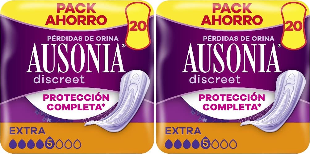 USONIA Discreet Extra Compressas para Perdas de Urina - 20 unidades x2 = 40