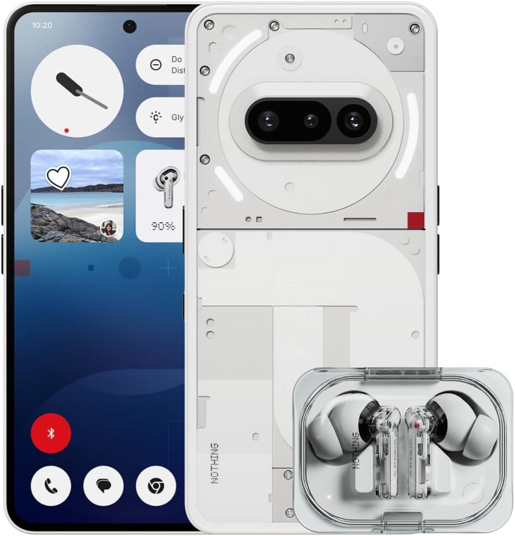 Nothing Phone (3a) 128 GB - smartphone com câmara frontal de 32 MP, branco + Nothing Ear (a) branco