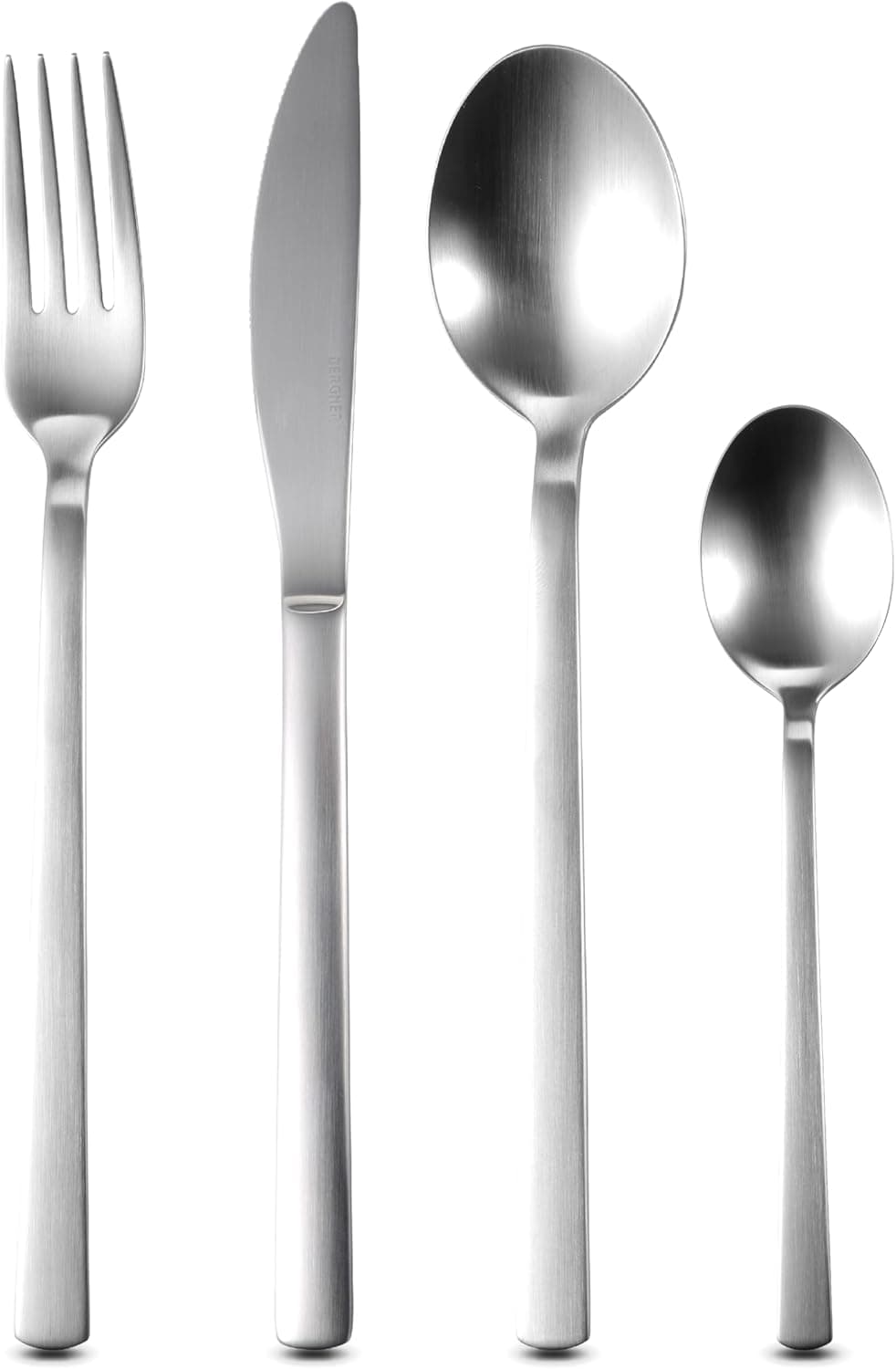 Bergner NICE | Conjunto de 24 peças de talheres em aço inoxidável com acabamento mate