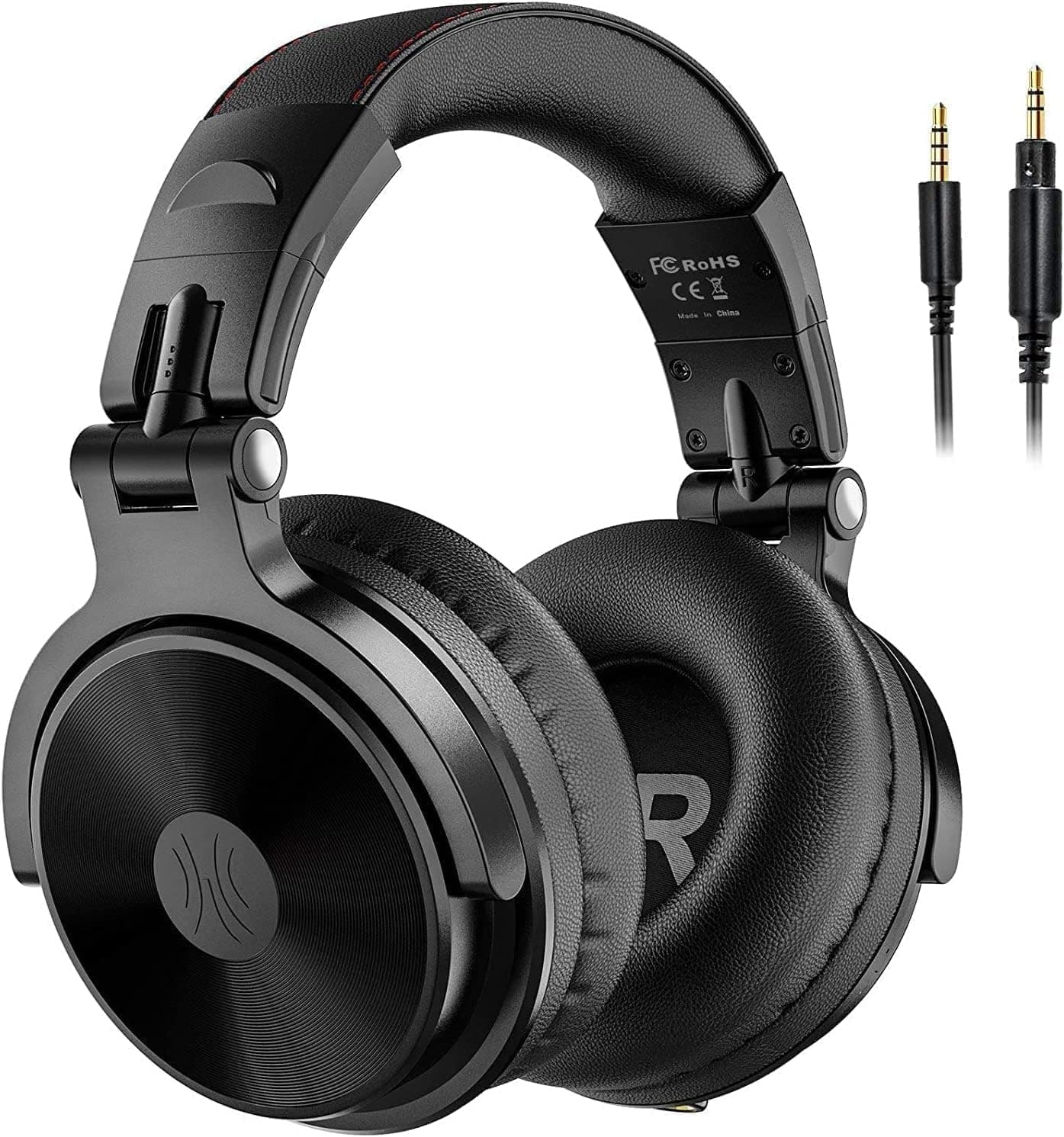 OneOdio Auriculares Bluetooth sem fios 110H, auriculares HiFi de 50 mm altifalante com microfone CVC 8.0, auriculares com cabo para telemóvel PC portátil, auriculares protetores de 90° ajustáveis para
