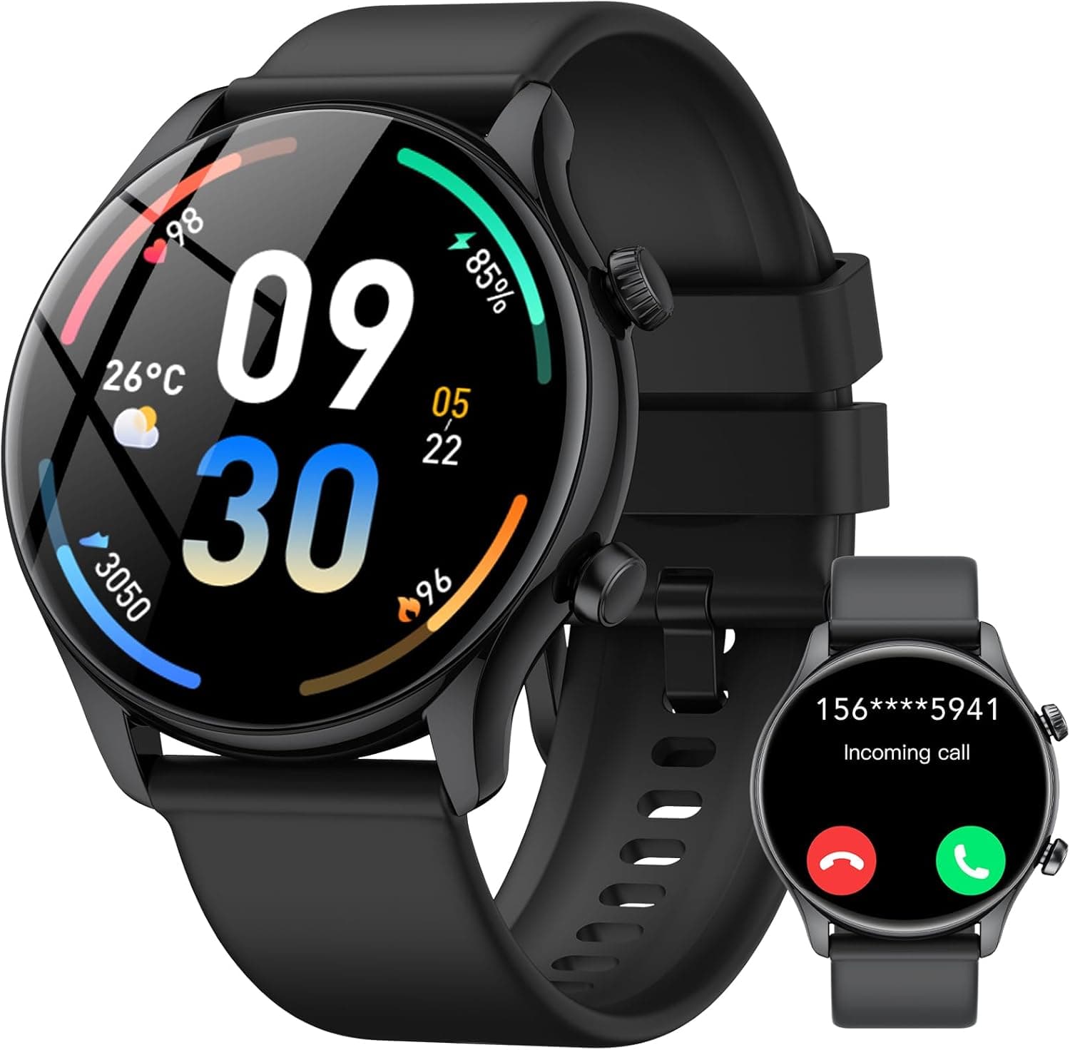 Relógio inteligente homem mulher, 1,39" Display Smartwatch com chamadas, Smart Watch monitor de sono/SpO2, podómetro, 100 modos desportivos, IP68 impermeável relógio desportivo para Android iOS 2025