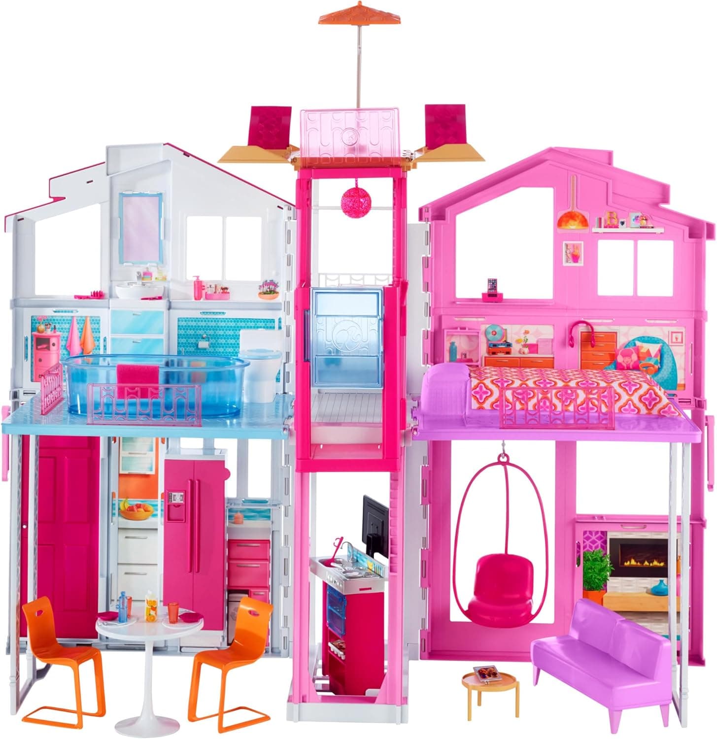 Barbie Supercasa Casa de bonecas, presente para meninas e meninos 3-9 anos (Mattel DLY32)