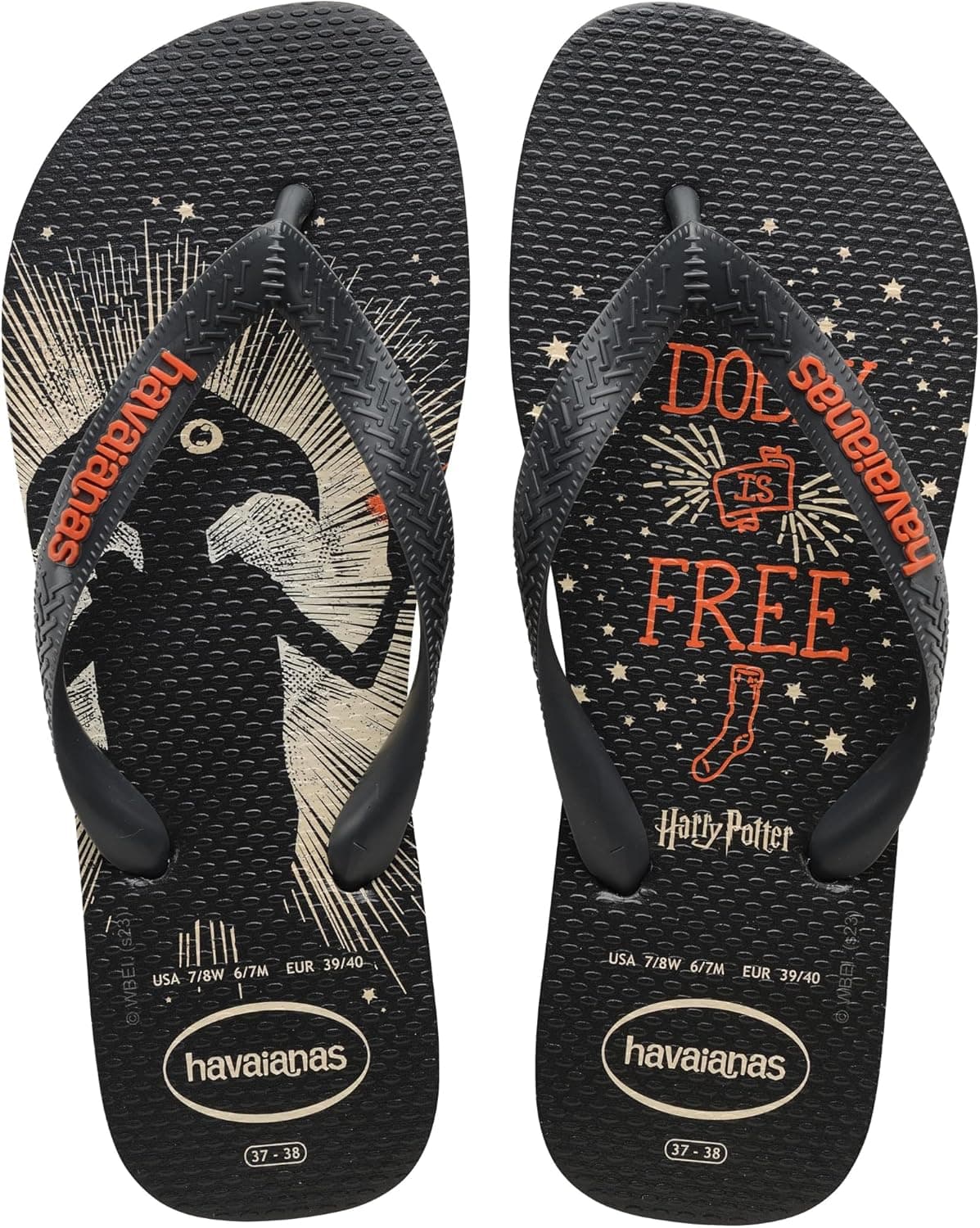 Havaianas Harry Potter, chinelos confortáveis, duráveis e leves, sola com elementos emblemáticos, adultos unissexo