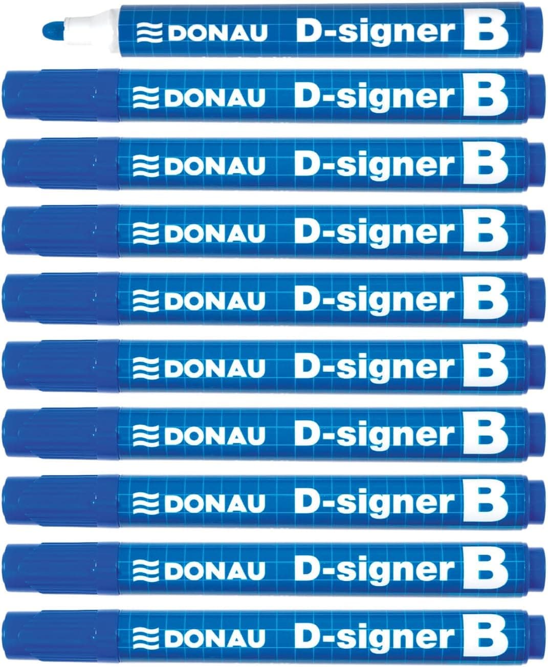 DONAU D-Signer B | Marcadores para quadro branco de 2-4 mm resistentes ao secar até 72 horas, tinta não tóxica, conjunto de 10 unidades