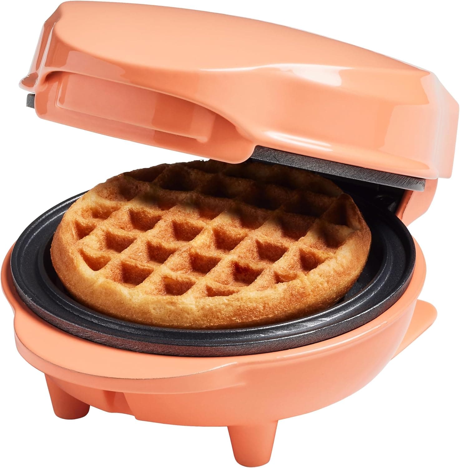 Bestron Mini waffler, boneco de neve com revestimento antiaderente, para festas de aniversário infantis, celebrações familiares, Páscoa ou Natal, design retro, cor: Laranja