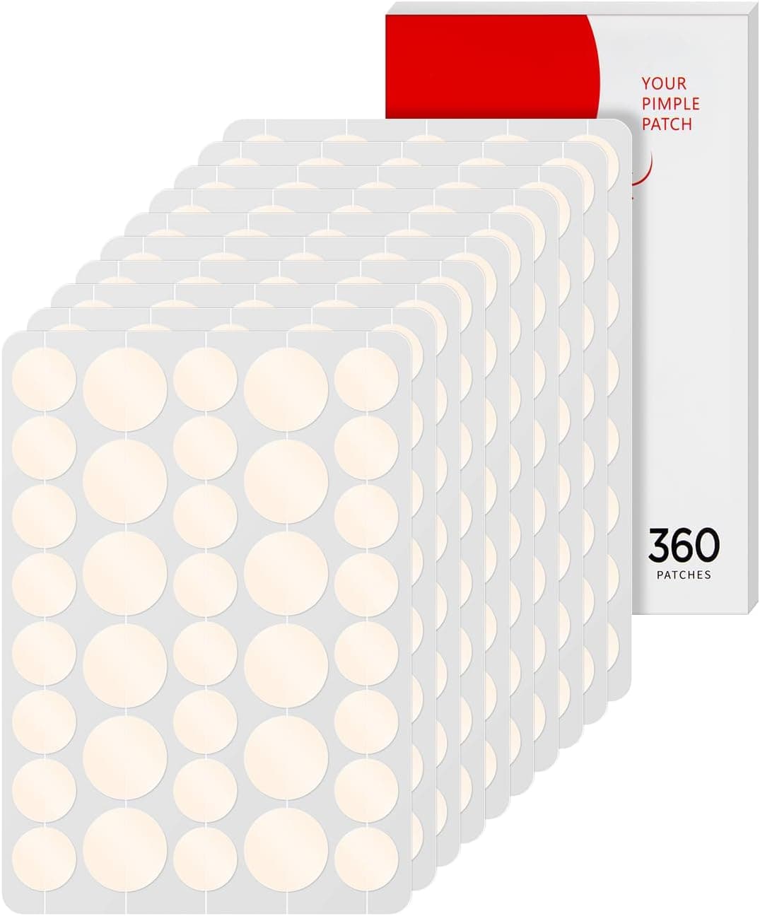 Oddroalle | Patches hidrocoloides invisíveis para acne em 2 tamanhos com forte absorção impermeável, 360 unidades