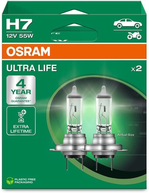 OSRAM ULTRA LIFE H7 | Lâmpadas halogéneo para faróis de automóvel pack de 2 unidades