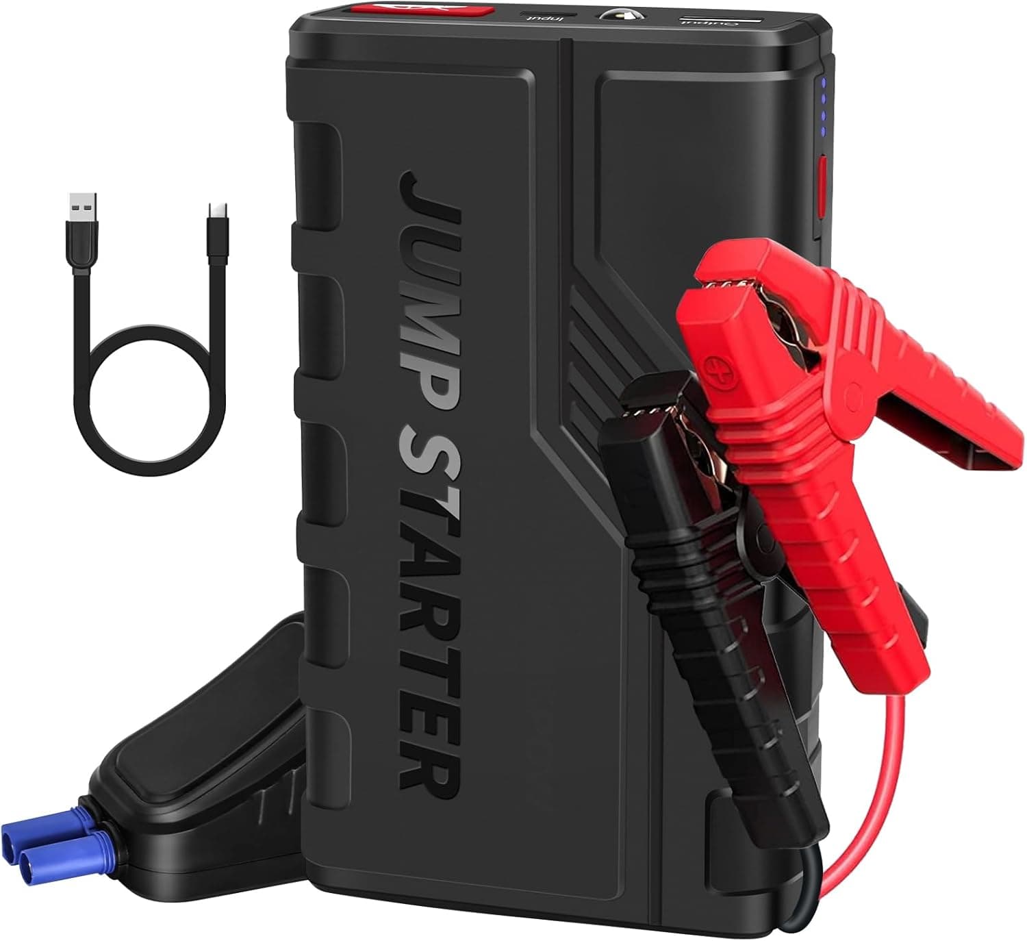 KUKUPOW Battery Jump Starter | Arrancador de bateria 1500 A para carros e motos a gasolina até 7 L ou diesel até 5,5 L com carregamento USB rápido e lanterna LED