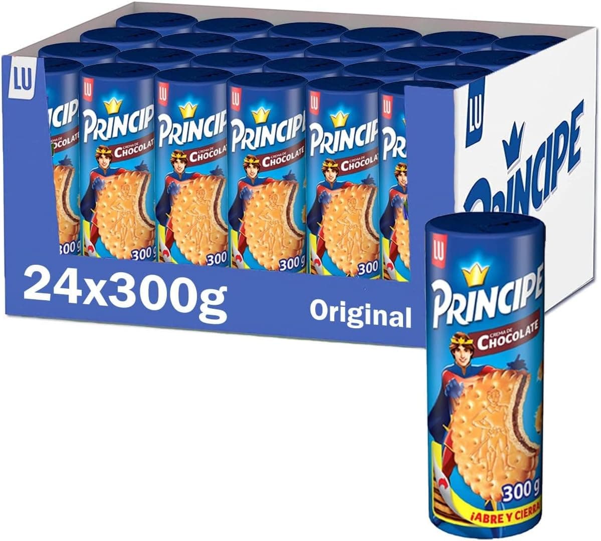 Príncipe Original bolachas sanduíche recheadas com creme de chocolate com leite 300 g - pacote de 24