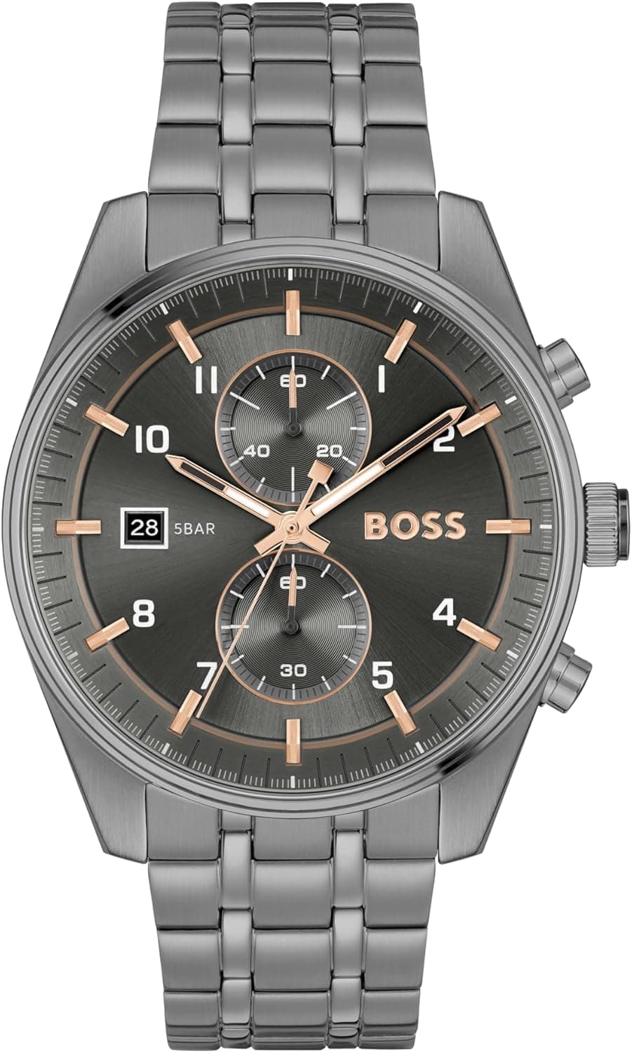 BOSS Relógio cronógrafo de quartzo para homem coleção SKYTRAVELLER com correia em couro ou aço inoxidável