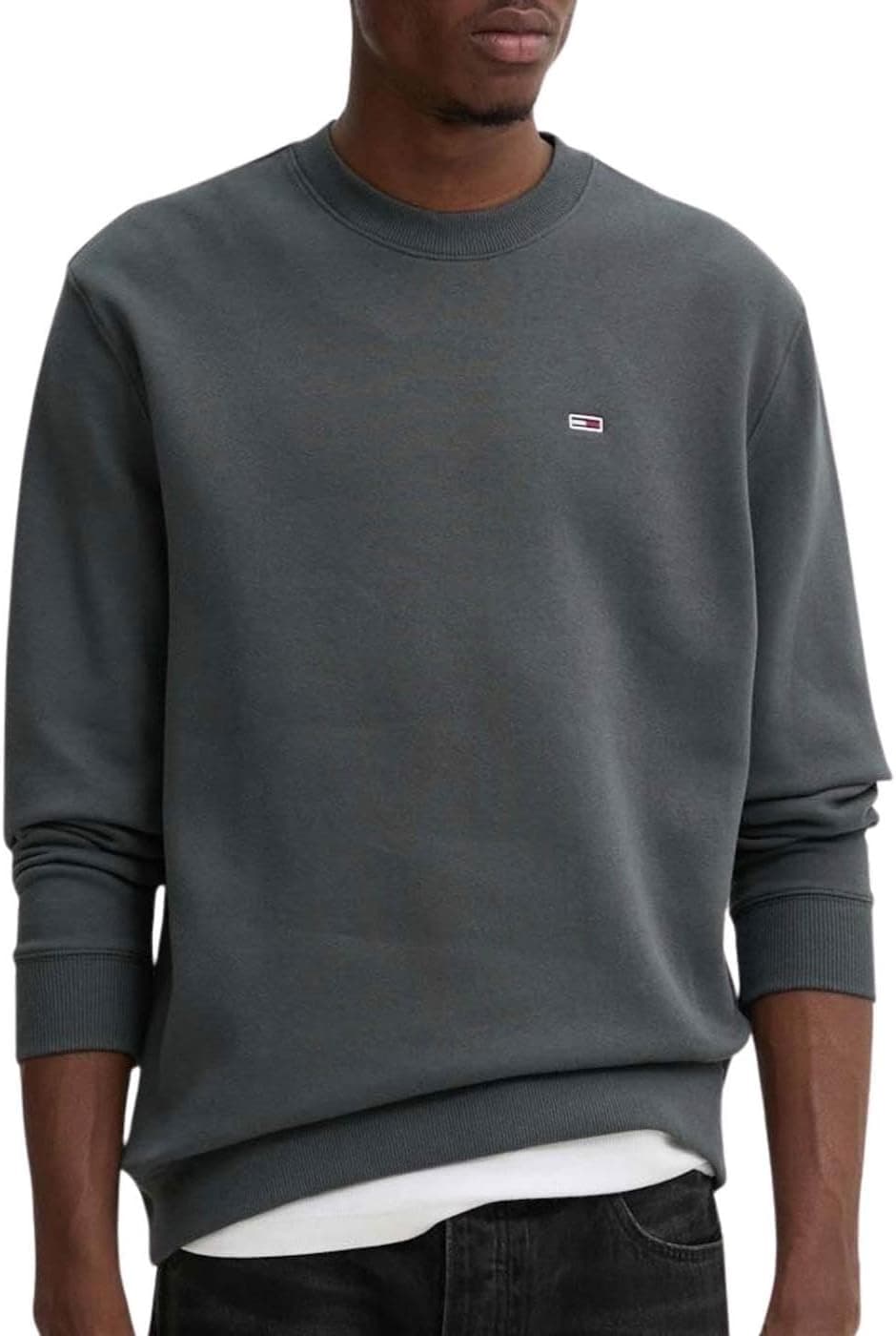 Tommy Jeans Camisola de homem regular Fit Flag Fleece com gola redonda, XL