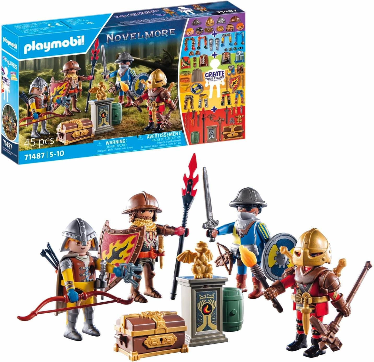 PLAYMOBIL Novelmore 71487 My Figures: Cavaleiros de Novelmore, figuras personalizáveis, jogos de RPG imaginativos e divertidos, brinquedos para crianças a partir de 5 anos