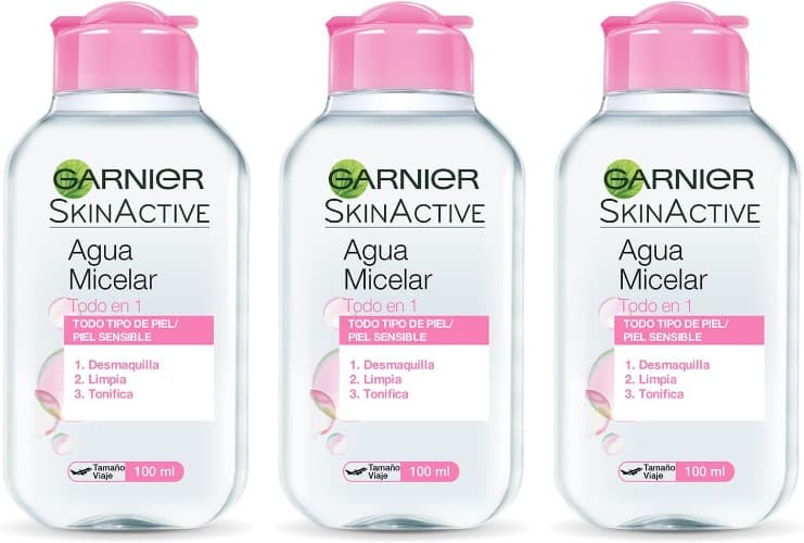 Garnier Skin Active - Água mista clássica tudo em um, peles normais, formato de viagem, 100 ml x 3