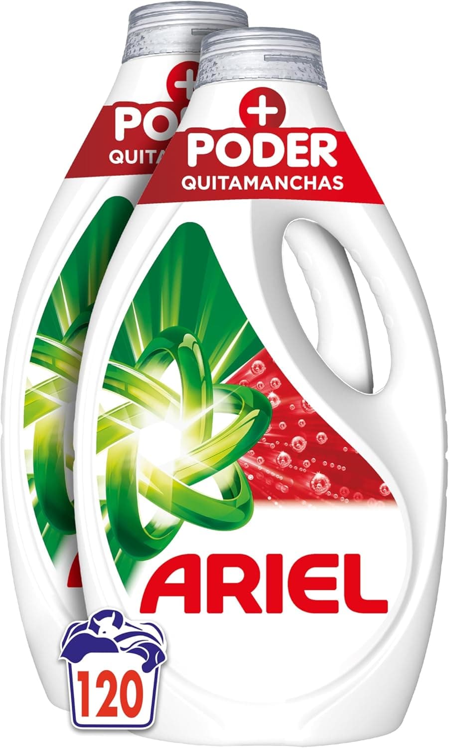 Ariel Detergente de máquina de lavar líquido, 120 lavagens, sabão extra potência, remoção de manchas, limpeza profunda