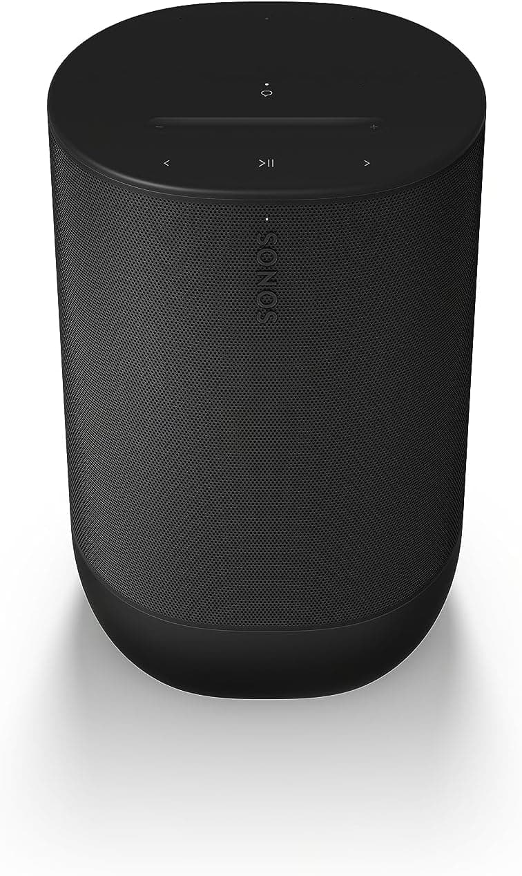 Sonos Mover 2 | Altifalante sem fios portátil com Wi-Fi, Bluetooth, compatível com Amazon Alexa, 24 horas de reprodução e base de carregamento sem fios - preto