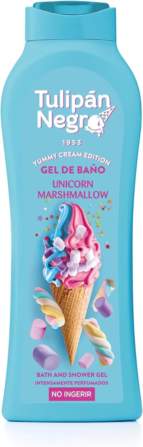 Tulipán Negro - gel de banho hidratante unicórnio marshmallow 650 ml, intensamente perfumado