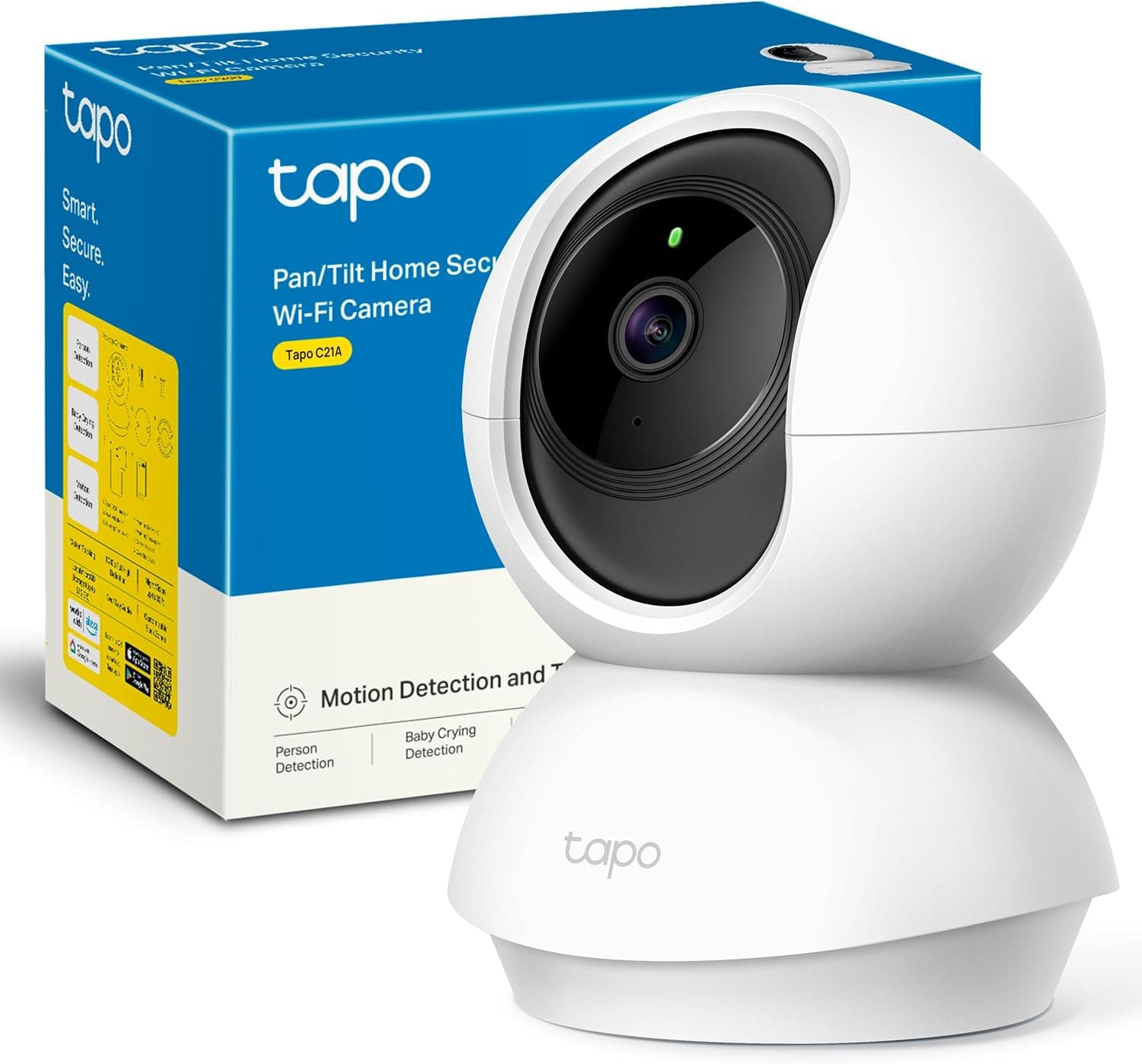 Tapo C21A | Câmara de vigilância Wi-Fi interior 2K 3MP com visão noturna e deteção de movimento