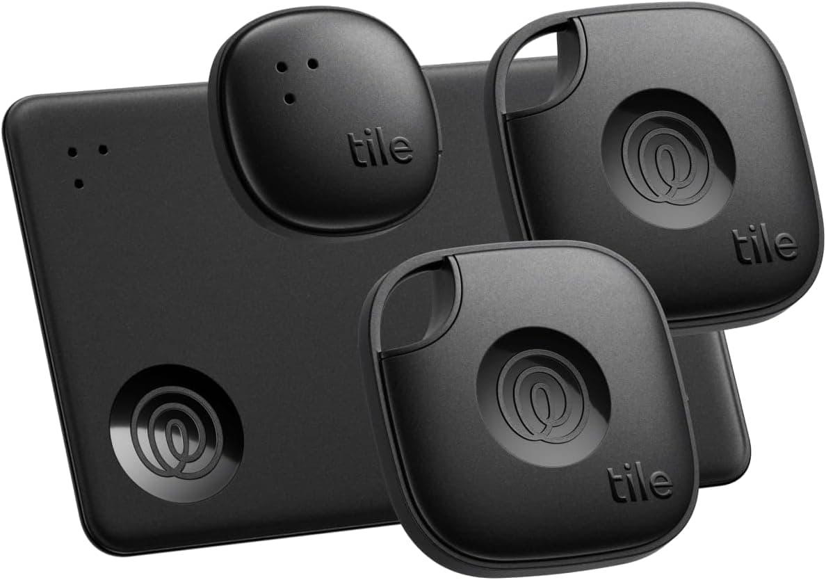 Tile by Life360 Essentials (2024) - Localizadores Bluetooth para chaves, carteiras, comandos à distância e muito mais; encontre todos os seus objetos com facilidade. Pacote de 4 (Mate/Slim/Sticker)
