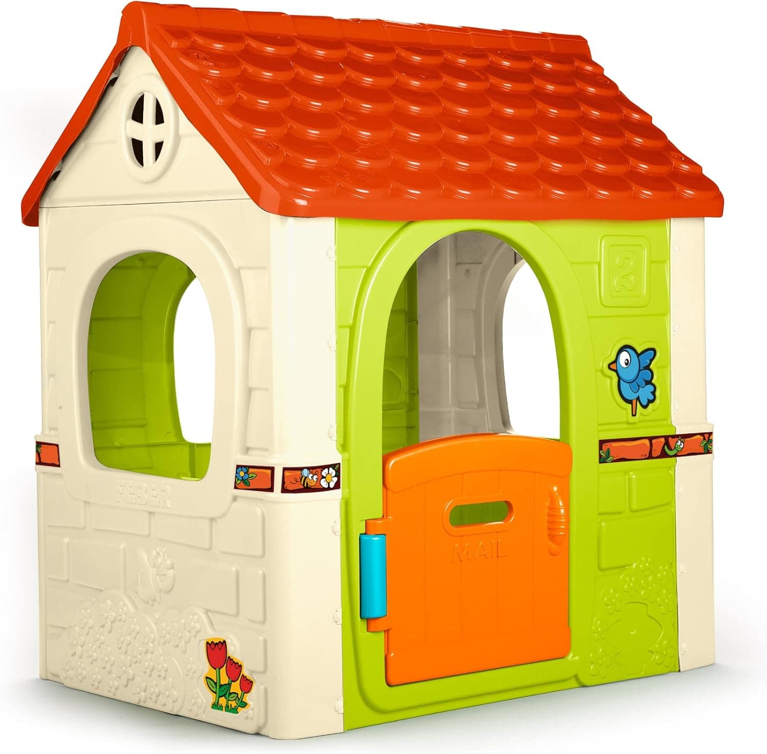 Feber - Casa de Brinquedo Infantil com Porta Dobrável, Brincar ao Ar Livre ou em Casa, Durável e Fácil de Montar, para Crianças dos 2 aos 6 Anos