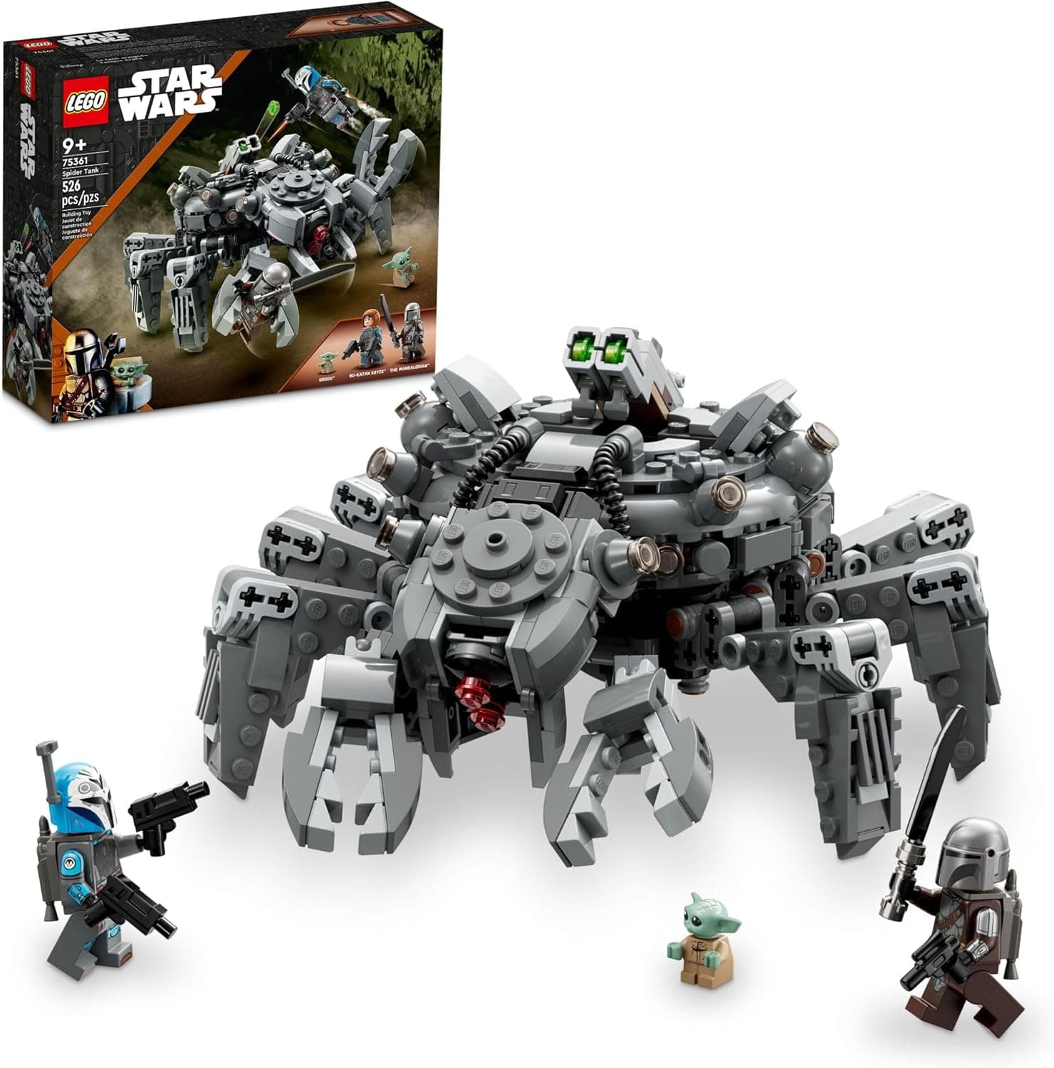LEGO Star Wars Spider Tank 75361, brinquedo de construção Mech de The Mandalorian Temporada 3, Bo-Katan e Grogu 'Baby Yoda', ideia de presente para crianças a partir dos 9 anos