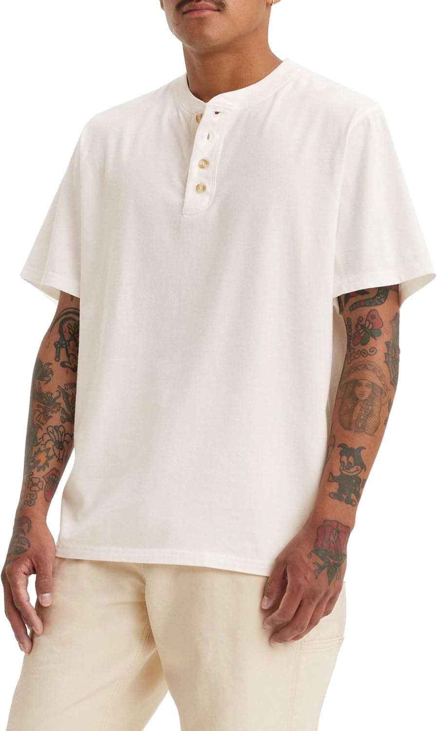 Levi's SS 3 Button Henley camisa para homem