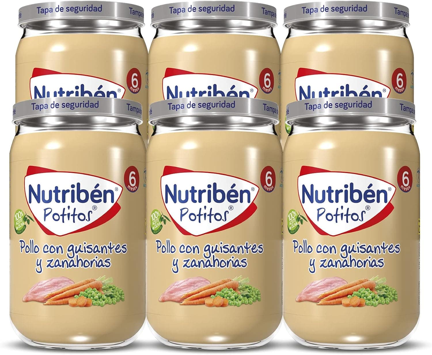 Nutribén de frango com ervilhas e cenoura a partir dos 6 meses pack de 6 x 235 g