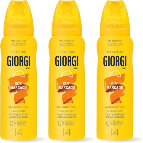 Giorgi Line - Espuma de ondulação marcada 48h, anti-encolhimento e hidratação, 0% silicone e álcool, fixação 4 - formato de viagem, 100 ml