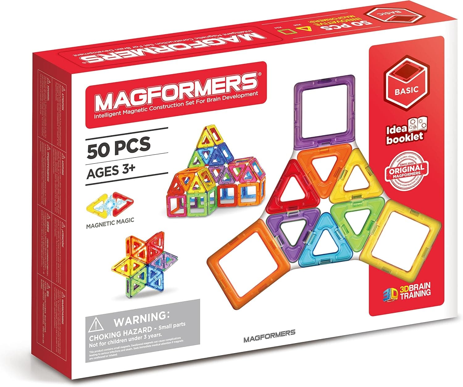 Magformers - 701006 Conjunto de 50 peças magnéticas, cor/modelo sortido