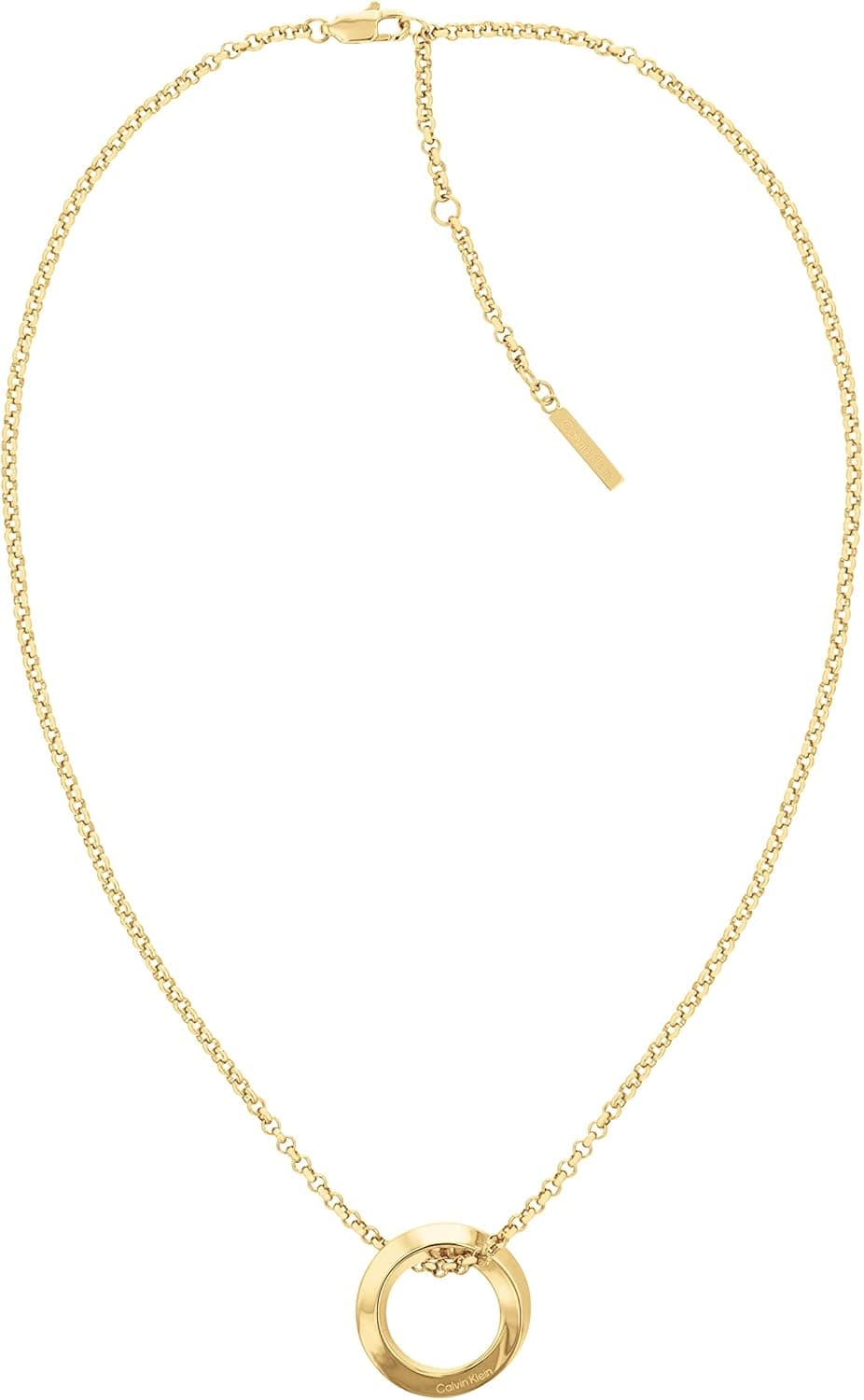 Calvin Klein Colar para mulher, coleção Twisted Ring de aço inoxidável