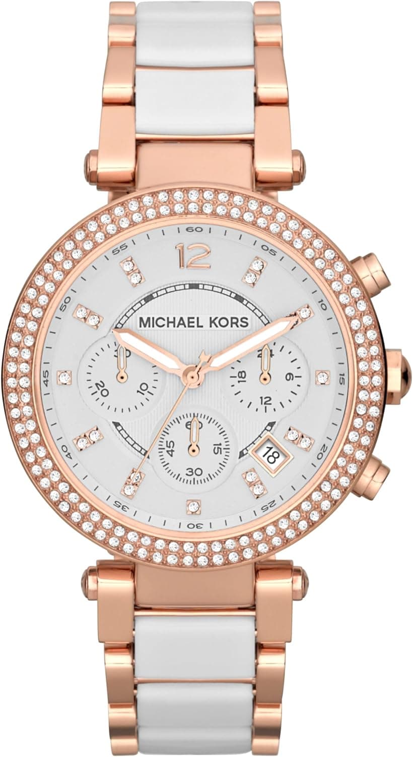 Relógio Feminino Michael Kors Parker, Movimento Cronógrafo com Pulseira de Aço 
