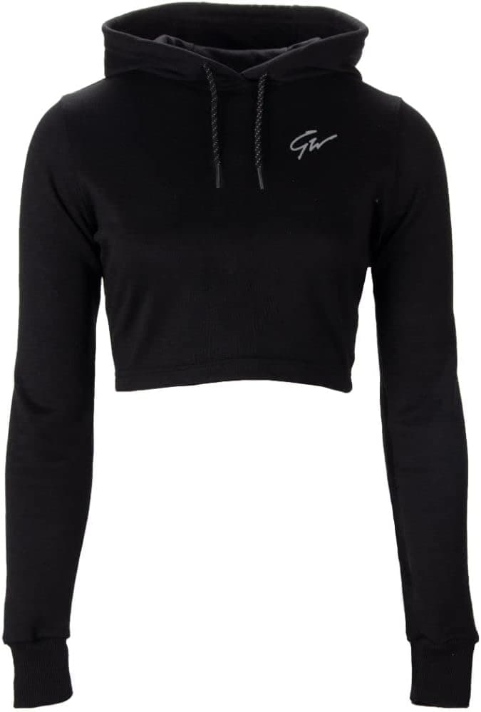 Pixley Crop Top Hoodie Gray, Camisola crop com capuz para mulher