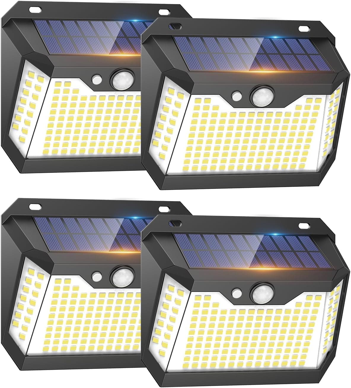 Philosun | Pack de 4 luzes solares LED de exterior com sensor de movimento e 3 modos impermeáveis