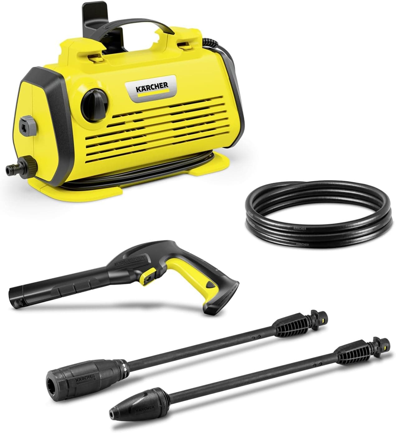 Kärcher Hidro-limpeza K 3 Horizontal Plus, pressão: 120 Bar, fluxo: 380 l/h, desempenho: 25 m²/h, filtro de água, peso: 4,8 kg, pistola e mangueira de alta pressão, turbo