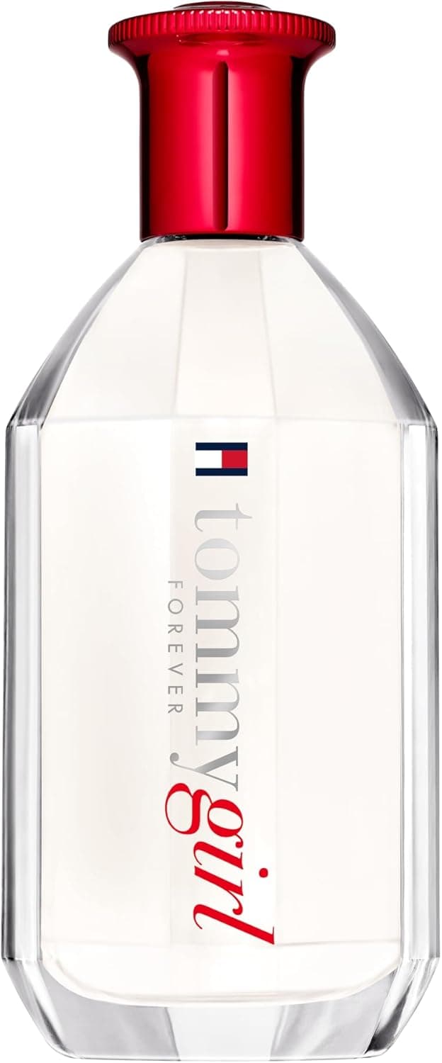 Tommy Hilfiger Tommy Girl Forever Eau de Toilette 100 ml, perfume de mulher, fragrância floral madeirada, notas florais e florais, garrafa de vidro transparente
