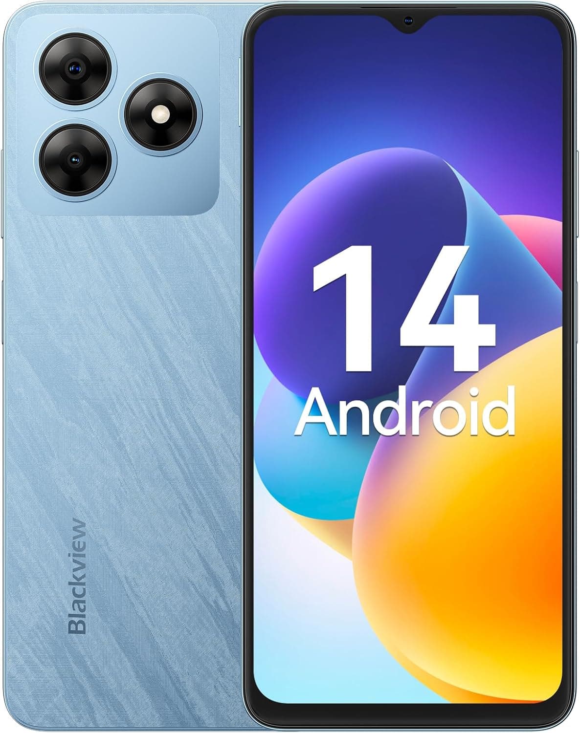 Blackview Wave 8C Mobile Android 14 6+64 GB/2TB, 6,56" HD + IPS, 10 W carregador ápido, smartphone 13 MP+8 MP/4G Dual SIM/Octa-Core/Face ID/OTG/GPS/capa de telemóvel / 3 anos de garantia