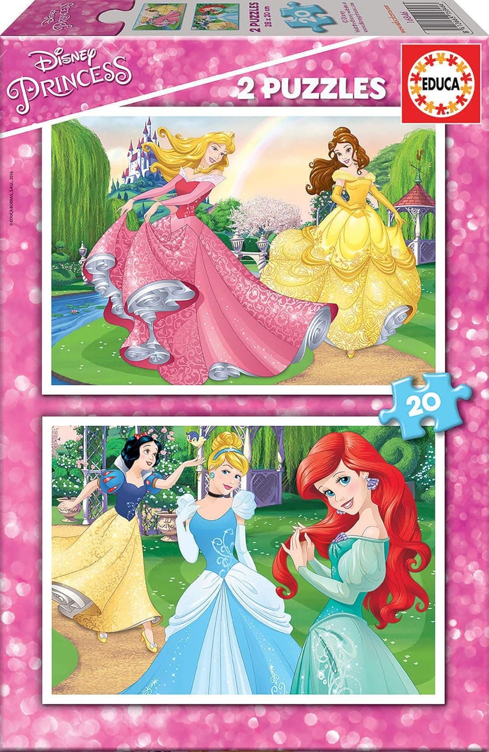 Educa Disney Princesses 16846 | Puzzle infantil de 2 puzzles com 20 peças cada