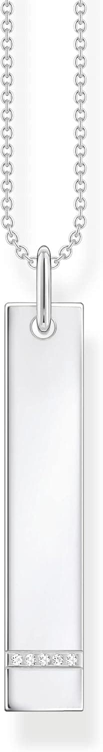 THOMAS SABO KE2134-051-14-L50V - Corrente com pedras brancas de prata de lei 925, comprimento: 45 cm - 50 cm, 50 cm, prata, zircônia cúbica, Prata, Zircónia cúbica