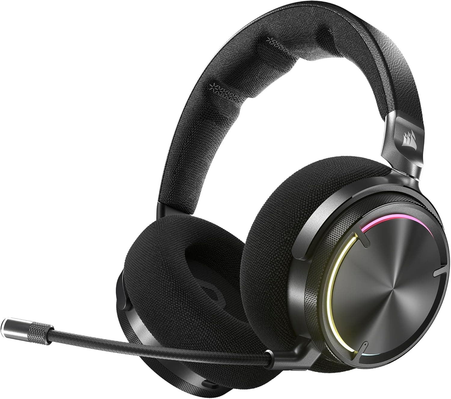 Corsair Virtuoso MAX Wireless Auriculares para jogos com Bluetooth, Dolby Atmos, SoundID, cancelamento ativo de ruído, microfone de qualidade de transmissão para PC, Mac, PS5, PS4, carbono