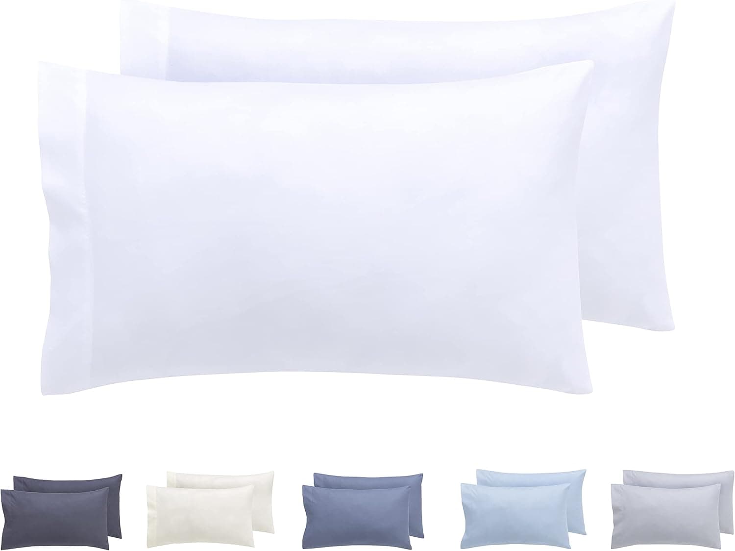 Todocama Conjunto de 2 fronhas de almofada, microfibra extra macia, hipoalergénica. Conjunto de 2-30 x 50 cm branco