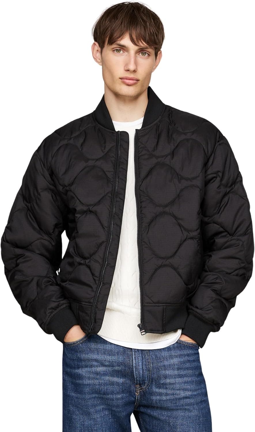 Tommy Hilfiger Casaco acolchoado de meia estação para homem Onion Quilted Bomber