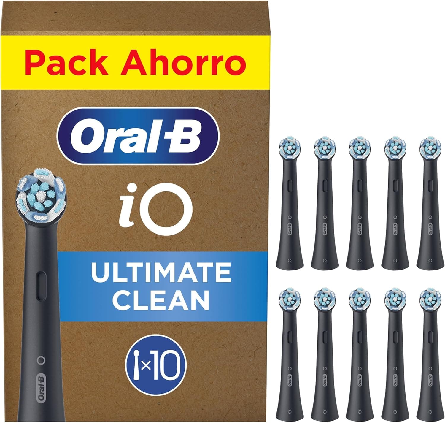 Oral-B Series iO Ultimate Clean cabeças de substituição originais, pack de 10 peças de reposição pretas para escovas de dentes elétricas oral - B iO, remoção profunda da placa bacteriana