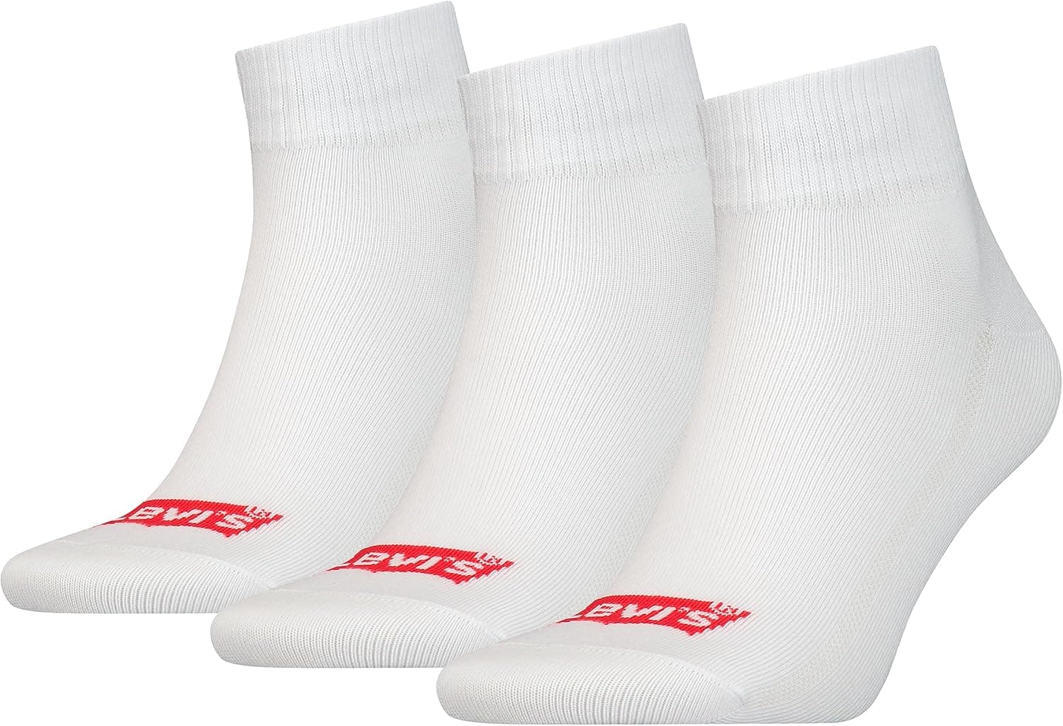 Levi's Quarter Meias unissexo para adulto, pack de 3 pares